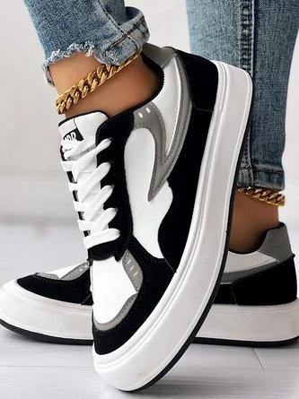 Pu All Season Casual Contrast Stitching Skate Shoes 6 Pu All Season Casual Contrast Stitching Skate Shoes - Image 6