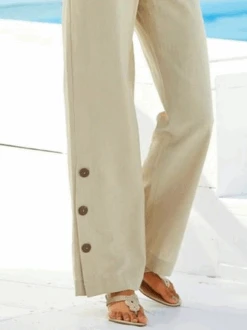 Casual Plain Autumn Cotton Natural No Elasticity Loose Elastic Band Long Casual Pants For Women -Zolucky Sales Store c876161f769e86789362c991345a827e