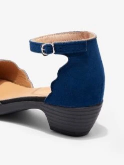 Navy Faux Suede Casual Block Heels -Zolucky Sales Store c8979b2614824b84230a8bfda43249fb