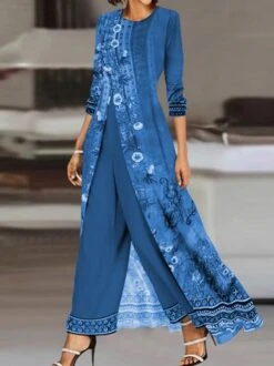 Vintage Floral Loose Crew Neck Long Sleeve Top With Pants Casual H-Line Jersey Two-Piece Set 7 Vintage Floral Loose Crew Neck Long Sleeve Top With Pants Casual H-Line Jersey Two-Piece Set -Zolucky Sales Store ca0a4601aa455151f6e7c39c59580b19