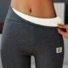Casual Fleece Lined Leggings Pants High Waist Athletic Pants Tummy Control Stretch Workout Yoga Leggings