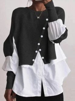 Crew Neck Casual Plain Tunic -Zolucky Sales Store cafd3bebc41a13c3f3a03492cd227a47