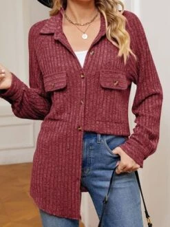 Casual Plain Shawl Collar Loose Jacket -Zolucky Sales Store cb07aeec4bb5d9889a07b881e42a68bc