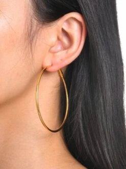 Women Minimalist 18k Gold-plated Hoop Earrings -Zolucky Sales Store cb117de24d2374bb5b869751b8604638
