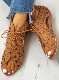 Resort Cutout Lace-Up Sandal Boots -Zolucky Sales Store cb78b6cd8e6dae8872040c9f6fcf0c64