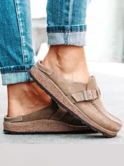 Women Soft Sole Casual Comfy Leather Slip On Sandals -Zolucky Sales Store cbf08c15aa95749acfdaa7ba7613adbd