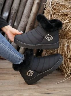 Casual Quilted Winter Furry Lined Boots -Zolucky Sales Store cc012b533c94cbdc1ca6c079e6f91995