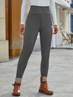 Casual Fleece Lined Leggings Pants High Waist Athletic Pants Tummy Control Stretch Workout Yoga Leggings -Zolucky Sales Store cc1491fcc117c9356fb614c5969712e0