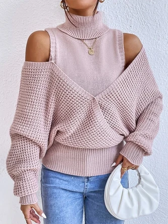 Yarn/Wool Yarn Loose Casual Pink Sweater 2 Yarn/Wool Yarn Loose Casual Pink Sweater - Image 2