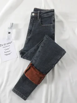 Denim Casual Fleece Loose Jeans -Zolucky Sales Store cd5529d8f2902842e518b79219081070