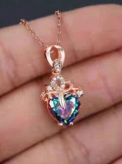 Rhinestone Heart Pendant Necklace -Zolucky Sales Store cd7e77788caadfa62f200bb3ec95b2b2