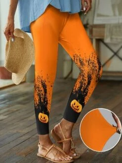 Jersey Casual Halloween Legging