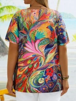 Plus Size V Neck Casual Loose Jersey T-Shirt 6 Plus Size V Neck Casual Loose Jersey T-Shirt -Zolucky Sales Store cdf4946b94b7f9b29fe8b90c41333bdd