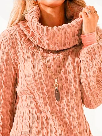 Loose Turtleneck Plain Casual Sweatshirt TUNIC 2 Loose Turtleneck Plain Casual Sweatshirt TUNIC - Image 2