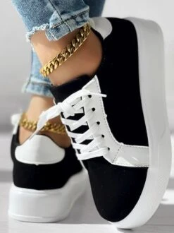 All Season Pu Contrast Stitching Casual Skate Shoes -Zolucky Sales Store ce72e073934f8ef75ca7716397695348