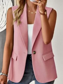 Plain Lapel Collar Casual Loose Blazer -Zolucky Sales Store cfa256571b0086c2708d566b6d255abc