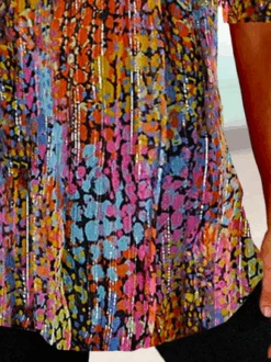 Plus Size Half Open Collar Abstract Jersey Casual T-Shirt -Zolucky Sales Store d0a73b50c12499d3c461faa6324b4346