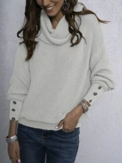 Zolucky Casual Cotton-Blend Vintage Turtleneck Long Sleeve Sweater -Zolucky Sales Store d0d4b825fef7fa9e7867da579fc9754e15968461596803486