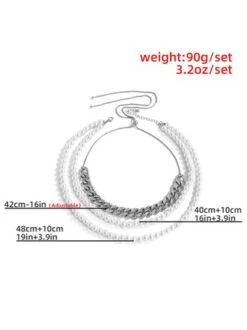 Elegant Rhinestone Chain Imitation Pearls Multi-layer Necklace -Zolucky Sales Store d0f2eb748b041c99e468175b217bc31b