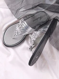 Women's Diamond Flat Thong Sandals -Zolucky Sales Store d1938fff31ddda935131444f3dff58b2