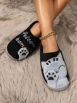 Casual Cartoon Cat Letters Embroidery Warmth Fluffy Slippers 33 Casual Cartoon Cat Letters Embroidery Warmth Fluffy Slippers -Zolucky Sales Store d2a37c2ce94fc252cc3e9d814b115bc3