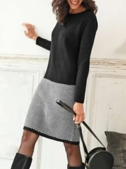 Loose Crew Neck Dress -Zolucky Sales Store d2f50ee06b66c4120fb43174bdd96029