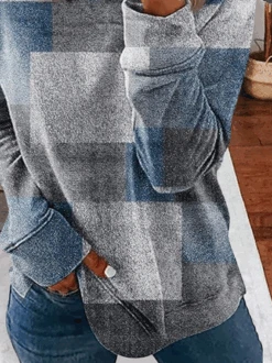 Plus Size Abstract Graphic Crew Neck Casual Sweatshirt -Zolucky Sales Store d301ef3be8467e03e44c679846a568e7