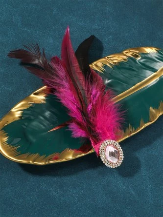 Rhinestone Faux Feather Party Ring 9 Rhinestone Faux Feather Party Ring - Image 9