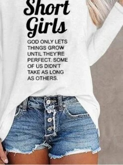 Casual Text Letters Loose Crew Neck Long Sleeve T-Shirt TUNIC -Zolucky Sales Store d384a02db0f5d01de73b1544239d5937