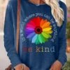Womens Daisy In A World Where You Can Be Anything Be Kind Vintage Top