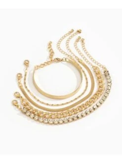 Women Minimalist Rhinestone Chain Bracelets Sets -Zolucky Sales Store d428176ce5244c0ab3c8c359107fdfbd