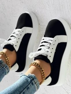 All Season Pu Contrast Stitching Casual Skate Shoes -Zolucky Sales Store d47e478ba4e36fa431919e084ac96cc5