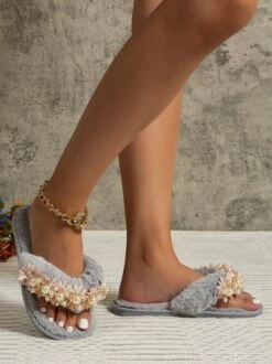 Elegant Applique Imitation Pearls Fluffy Flip-Flops Slippers 30 Elegant Applique Imitation Pearls Fluffy Flip-Flops Slippers -Zolucky Sales Store d4a25ebfa8861f8ea069f04cd5e9848c