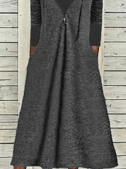 Casual Plain Long Sleeve Loose Dress -Zolucky Sales Store d4b957bbc3dfde89e7e918a89fa230c2
