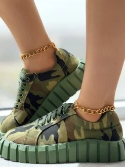 Camo Cotton All Season Casual Skate Shoes