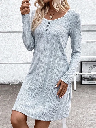 Knitted Sweetheart Neckline Casual Dress 5 Knitted Sweetheart Neckline Casual Dress - Image 5