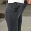 Plain Casual Loose H-Line Straight Pants With Pockets