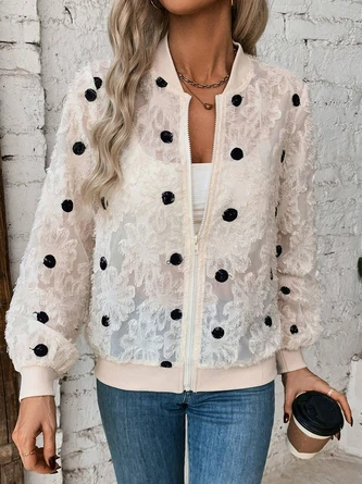 Jacquard Polka Dots Casual Jacket 2 Jacquard Polka Dots Casual Jacket - Image 2