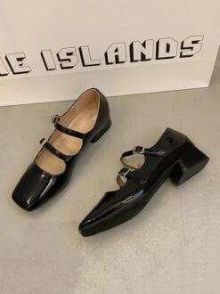 Women Minimalist Square Toe Low Heel Mary Jane Shoes -Zolucky Sales Store d721799485e790151936d91199e07426