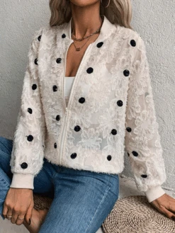 Jacquard Polka Dots Casual Jacket 9 Jacquard Polka Dots Casual Jacket -Zolucky Sales Store d7b107b22c7bd1849ee733cb06aa24cc