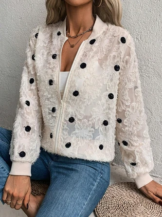 Jacquard Polka Dots Casual Jacket 4 Jacquard Polka Dots Casual Jacket - Image 4