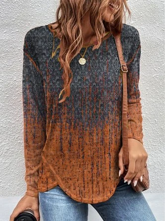 Ombre Casual Loose Tunic T-Shirt 4 Ombre Casual Loose Tunic T-Shirt - Image 4