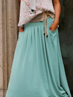 Striped Casual Loose Skirt With -Zolucky Sales Store d96c58d7e74b06185bb8043ce6324685