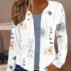 Floral Printed Casual Loose H-Line Long Sleeve Kimono