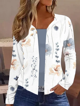 Floral Printed Casual Loose H-Line Long Sleeve Kimono 1 Floral Printed Casual Loose H-Line Long Sleeve Kimono