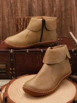 Women Casual Plain All Season Zipper PU Best Sell Pu Rubber Classic Boots Boots -Zolucky Sales Store da1e745c6fe82fb01e22ca836a395970