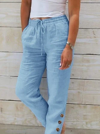 Cotton Casual Loose Buttoned Pants 2 Cotton Casual Loose Buttoned Pants - Image 2