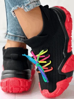 Color Block All Season Mesh Fabric Casual Flyknit Sneakers 26 Color Block All Season Mesh Fabric Casual Flyknit Sneakers -Zolucky Sales Store daa5f3a960c044687e3644231a1ca182