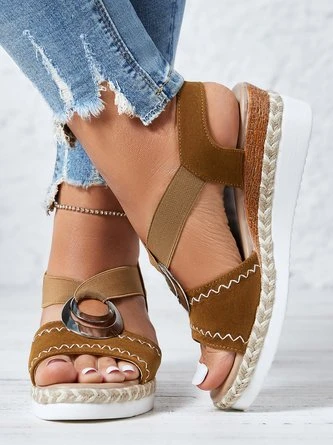 Metal Woven Wedge Platform Roman Sandals 2 Metal Woven Wedge Platform Roman Sandals - Image 2