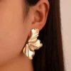 Elegant Golden Irregular Petal Earrings